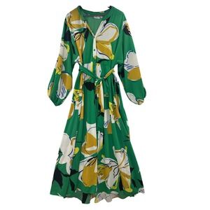 premier amour womens long sleeve floral maxi dress Premier Amour Floral Maxi Dress Long Sleeve Tie Waist Size 2 NWT